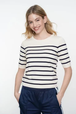 Pullover Streep Wit