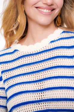 Pullover Stripes Ajour Wit
