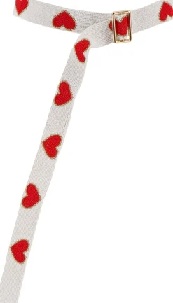 Riem van kraal design hart Rood
