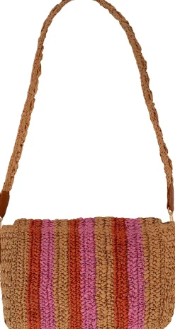Schoudertas Raffia streep Multi