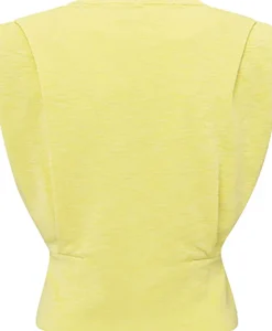 Shoulder detail sweater with f Geel