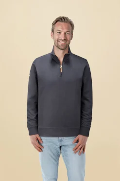 Sweater Core Logo Henley Blauw