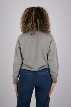 Sweater Embellished Varsity Grijs