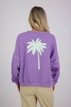 Sweater Smile Palm Lila