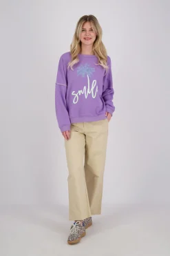 Sweater Smile Palm Lila