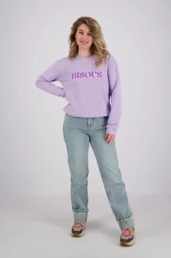 Sweater with application Paars