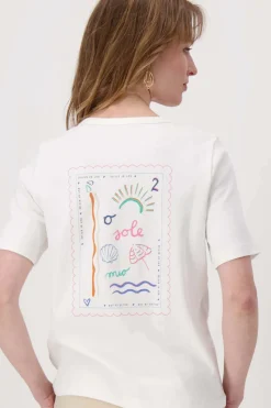 T shirt met geplaatste print Wit