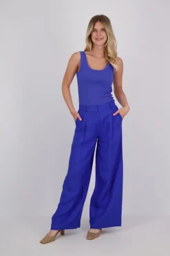 Top Ribby Blauw
