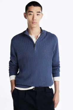 Trui Herringbone Structure Blauw