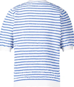 Trui korte mouw streep Blauw