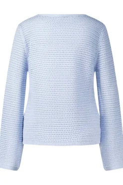 Trui Pointelle Crochet Open Blauw