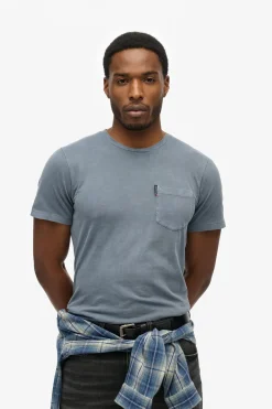 T-shirt Classic Essential Pocket Blauw