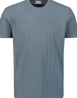 T-Shirt Crewneck Solid Relief Blauw