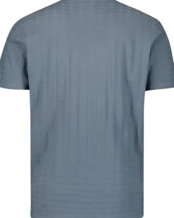 T-Shirt Crewneck Solid Relief Blauw