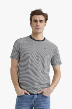 T-shirt Gestreept Blauw