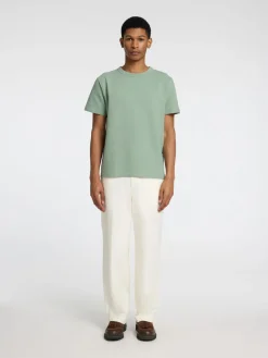 T-shirt Sander Seersucker Groen
