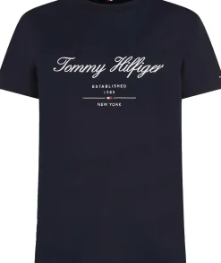 T-Shirt Script Donkerblauw
