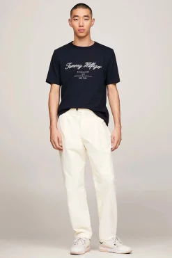 T-Shirt Script Donkerblauw