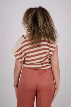 T-shirt Streep Rood
