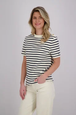 T-shirt Stripe Gold Blauw