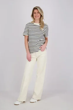 T-shirt Stripe Gold Blauw