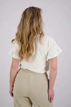 T-shirt Vlinder Mouw Wit