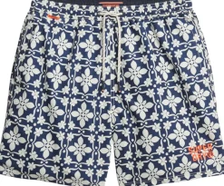 Zwemshort Tile Print Blauw